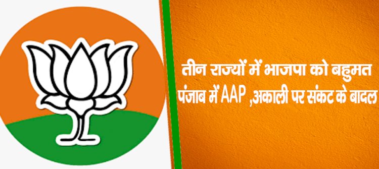 तीन राज्यों में भाजपा को बहुमत, पंजाब में AAP, अकाली पर संकट के बादल